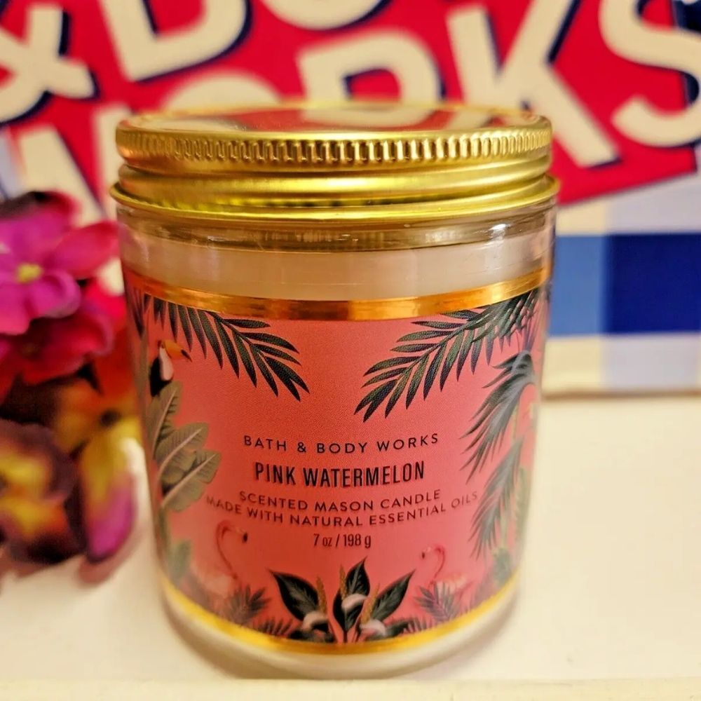 Bath & Body Works ~Pink Watermelon~ Single Wick Candle 7 oz